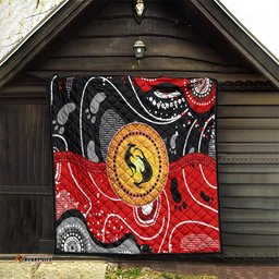 aboriginal flag style dot art and abstract kangaroo quilt ts04