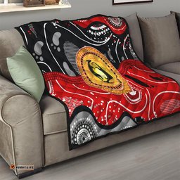 aboriginal flag style dot art and abstract kangaroo quilt ts04
