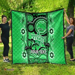 custom melbourne stars cricket quilt happy australia day aboriginal art