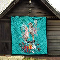 kookaburra and cockatoo quilt australia merry christmas aboriginal teal style