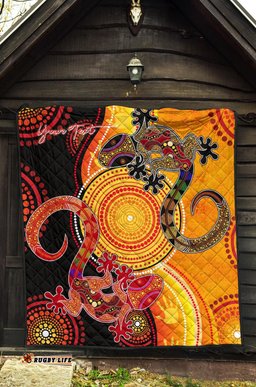 aboriginal personalised premium quilt couple aboriginal lizards