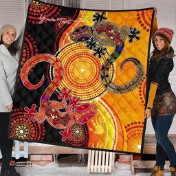 aboriginal personalised premium quilt couple aboriginal lizards