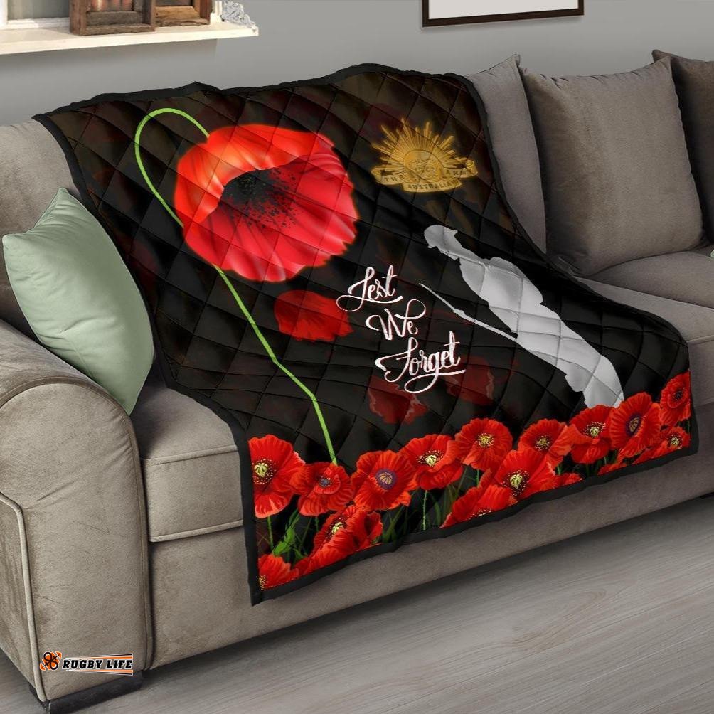anzac premium quilt remembrance poppy flowers