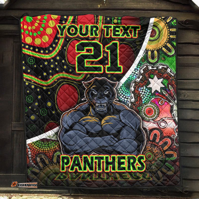 custom personalised penrith panthers premium quilt strong panthers legend with special aboriginal style