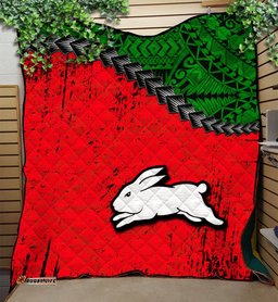 south sydney rabbitohs premium quilt grunge polynesian tattoo nrl