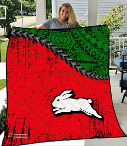 south sydney rabbitohs premium quilt grunge polynesian tattoo nrl