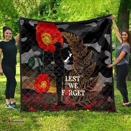 new zealand anzac day quilt lest we forget silver fern with camouflage