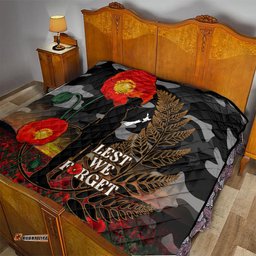 new zealand anzac day quilt lest we forget silver fern with camouflage
