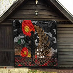 new zealand anzac day quilt lest we forget silver fern with camouflage