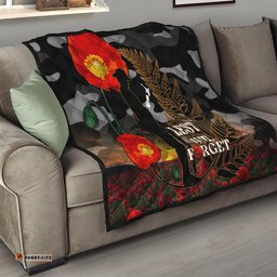 new zealand anzac day quilt lest we forget silver fern with camouflage