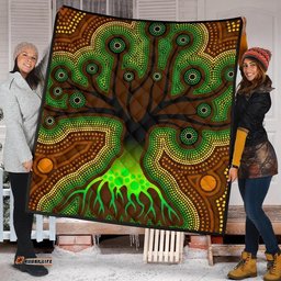 aboriginal premium quilt tree dot painting art