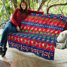 australia christmas quilt aussie santa claus beach xmas vibes