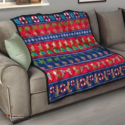 australia christmas quilt aussie santa claus beach xmas vibes