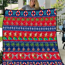 australia christmas quilt aussie santa claus beach xmas vibes