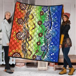 naidoc aboriginal lizard and turtle premium quilt