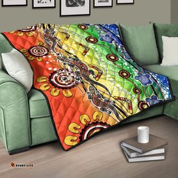 naidoc aboriginal lizard and turtle premium quilt