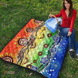 naidoc aboriginal lizard and turtle premium quilt