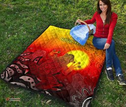 customaboriginal premium quilt indigenous frog red