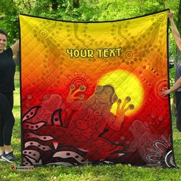 customaboriginal premium quilt indigenous frog red