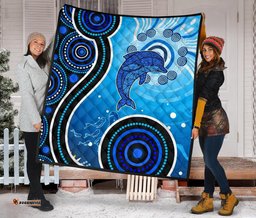 aboriginal premium quilt dolphin and aboriginal dot patterns