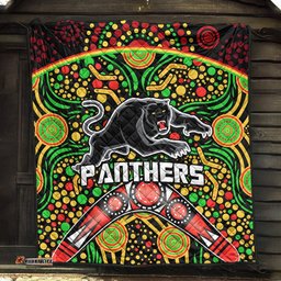 panthers rugby premium quilt boomerang indigenous dots