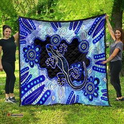 australia quilt aussie opal pattern with lizard aboriginal art turquoise