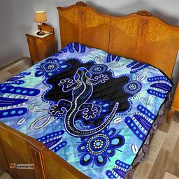 australia quilt aussie opal pattern with lizard aboriginal art turquoise
