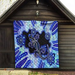 australia quilt aussie opal pattern with lizard aboriginal art turquoise