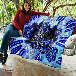 australia quilt aussie opal pattern with lizard aboriginal art turquoise