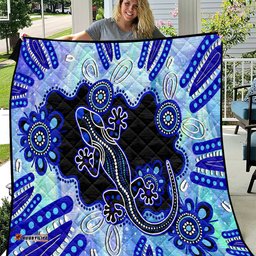 australia quilt aussie opal pattern with lizard aboriginal art turquoise
