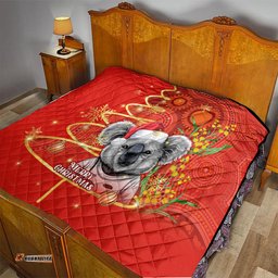australia koala christmas quilt aboriginal art with golden wattle