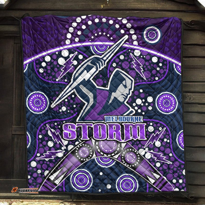 storm rugby premium quilt melbourne boomerang indigenous dots