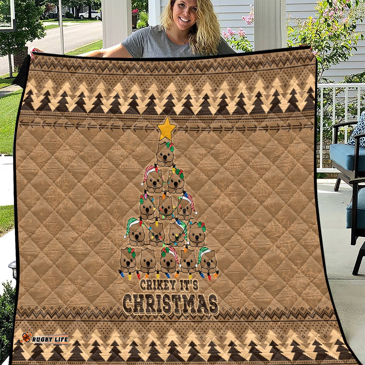 wombat christmas tree quilt australia merry xmas simple style