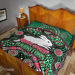 south sydney indigenous rabbitohs dot art style premium quilt