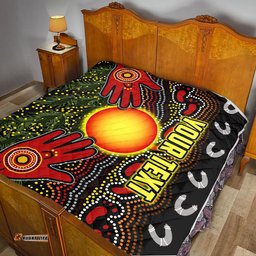 custom personalised aboriginal dot painting premium quilt go to touch the sun