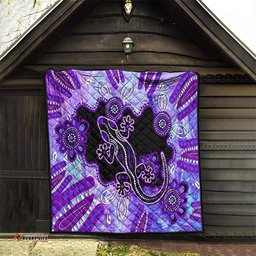 australia opal quilt aussie lizard with aboriginal art purple