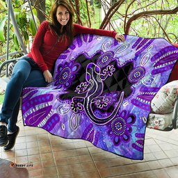 australia opal quilt aussie lizard with aboriginal art purple