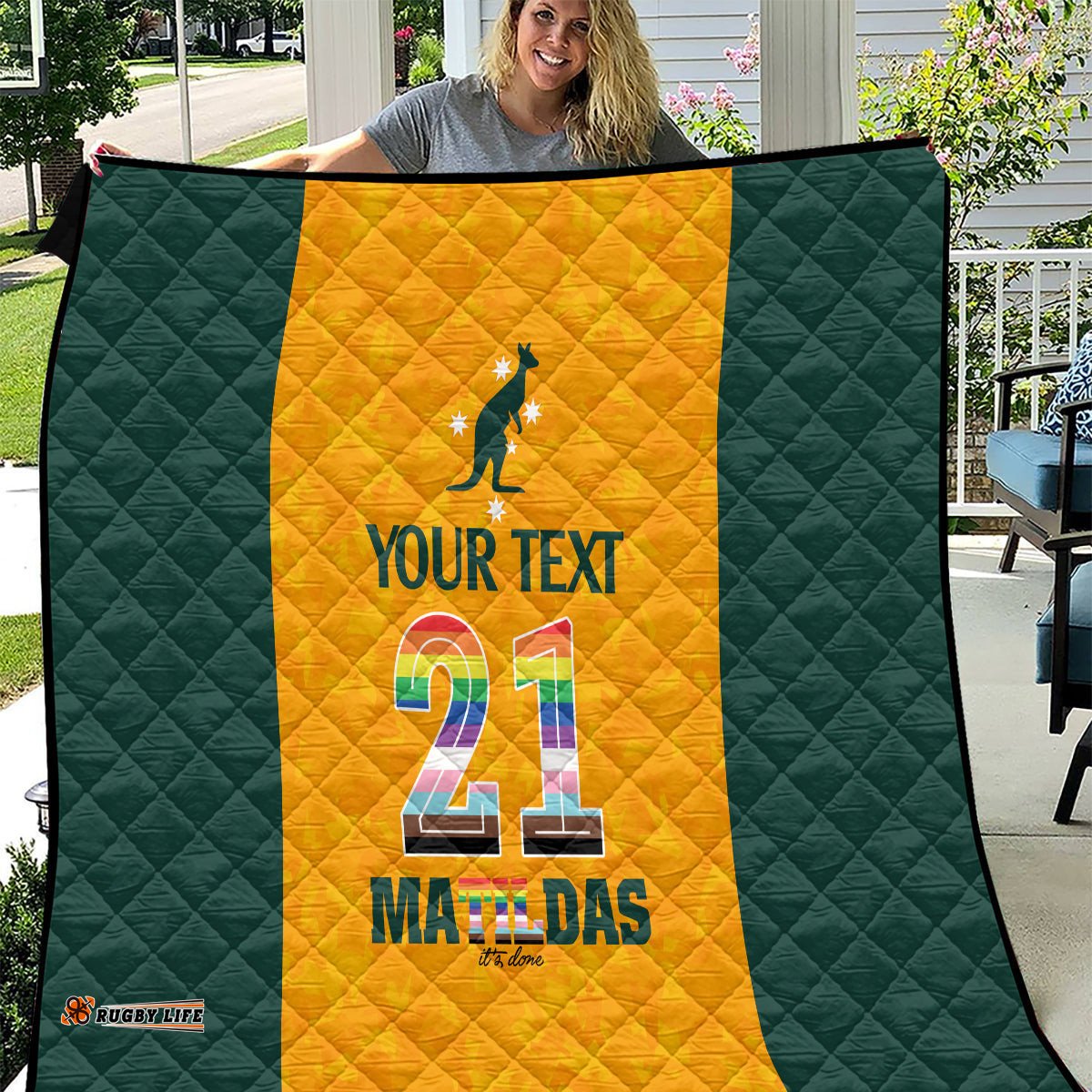 custom australia matildas pride with kangaroo quilt
