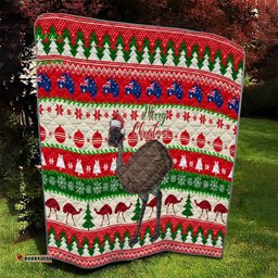 australia christmas quilt aussie emu santa merry xmas
