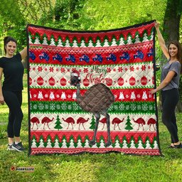 australia christmas quilt aussie emu santa merry xmas