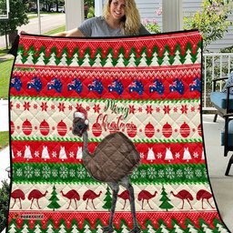 australia christmas quilt aussie emu santa merry xmas