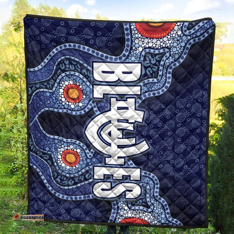 carlton blues indigenous aboriginal style premium quilt