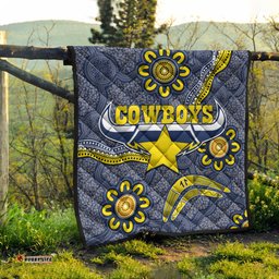 cowboys rugby quilt aboriginal boomerang cowboys quilt