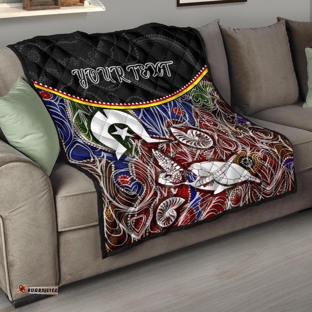 personalised premium quilt aboriginal dot in naidoc week style