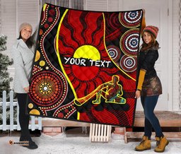 custom aboriginal premium quilt indigenous dots pattern with didgeridoo