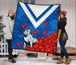 bulldogs premium quilt poppy flowers