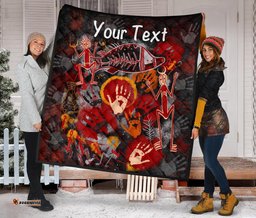 custom aboriginal premium quilt indigenous fish hand art