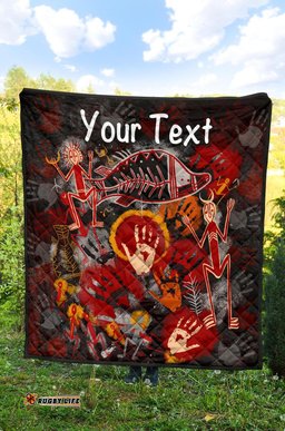 custom aboriginal premium quilt indigenous fish hand art