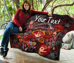 custom aboriginal premium quilt indigenous fish hand art