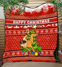 australia christmas kangaroo aboriginal pattern quilt